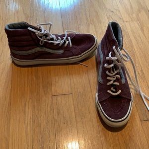 Vans high top maroon sneakers